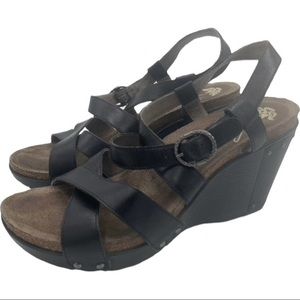 Dansko Leather Open Toe Sandal Wedge 41 (10)